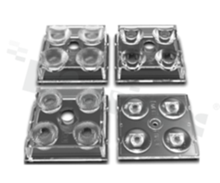 Lens for LED high power; angle: 25 degrees ; Number of LEDs: 4; Dimensions: 50x50mm; Height: 12.86mm; material: PMMA; Fastening: screw