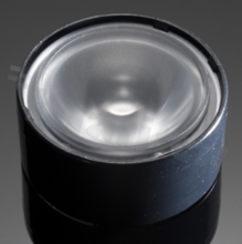 Lens for LED high power; angle: 20 to 22 degrees FWHM; Number of LEDs: 1; Dimensions: round 38mm; Height: 17.2mm; meterial: PMMA; PC; Fastening: tape