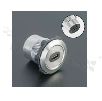 USBC3.1 socket; female; mounting hole 22mm; connection to USBC3.1 female plug; silver; aluminum alloy.
