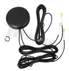 Antena; combo; okrągła; GNSS/LTE; 698-2700MHz; 28.0dB; VSWR<4.0; liniowa/kołowa; RG174; 3m; SMA; śrubowy; 81x14.5mm; czarny; IP66