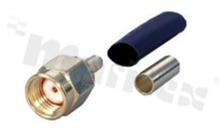 Female crimp SMA plug; reverse; straight; 50 Ohm; for RG174; RG188; RG316 cable; RoHS