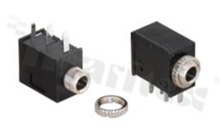 Jack socket; female; Stereo; vertical; 3.5 mm; witch switching contact; for PCB