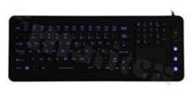 Klawiatura silikonowa IP67; 110 klawiszy; klawiatura numeryczna; touchpad; podświetlenie LED; powłoka antybakteryjna; USB; wymiary 388 x 148 x 15 mm