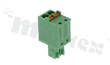 Pluggable terminal block; 3.50mm pitch; 2-ways; female; for wire 1.50mm2 (28-16AWG); wire insertion direction same as plug-in direction; p.bronze contacts; spring clamp; brass cage; UL 300/8A TUV 250/12A