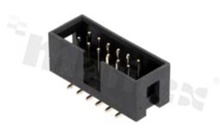 Full shrouded header for PCB; pitch 2.54mm; 12-contacts; SMD; male; top entry