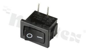 Przełącznik typu Rocker; jednobiegowy; 2-pozycyjny; 19.2x13mm; konektory SPST; przycisk czarny; 6A