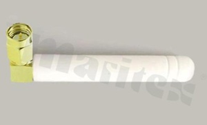 Antena; prętowa kątowa; GSM; 900-1800MHz; 2.0dBi; VSWR<2.5; liniowa; dookólna; SMA; przykręcana; 48x16.7mm; biały