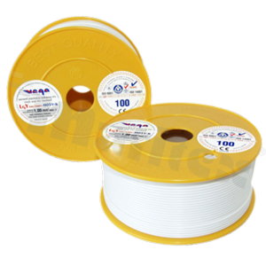 Przewód pojedynczy LGY/H05V-K; z wielodrutową miedzianą żyłą; biały; przekrój 1.00mm2; AWG 17; 500V; -40+105 st.C; 100m.