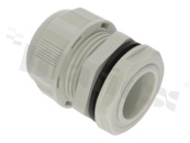 Dławnica kablowa M25; nylonowa; M25x1.5 13-18mm; flat O-ring; z nakrętką; szara