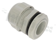 Cabe gland M25; nylon; M25x1.5 13-16mm; flat O-ring; with lock nut; grey