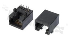 Socket RJ45; 8-contacts; THT; side entry; size 8; 6u" Au