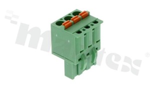 Pluggable terminal block; 5.08mm pitch; 3-ways; female; for wire 2.50mm2 (26-12AWG); wire insertion direction same as plug-in direction; p.bronze contacts; spring clamp; brass cage; UL 300/10A TUV 320/20A