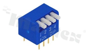 DIP Switch; THT; 4-poles; pitch 2.54mm