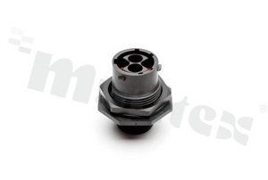 Amphenol Aquarius receptacle; 4pins(2+2); male insert; 23A&7.5/ 5A; shell size 12; contact size: 2x 20; 2x2.5; contacts sold separately; silicone rubber seal; IP68/69k