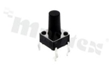 Przełącznik Tact Switch; THT; wymiary korpusu 6.0x6.0; h=10mm; pionowy; o sile nacisku 160gf; przycisk okrągły