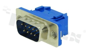 Złącze D-Sub; wtyk męski; 9-stykowe; zaciskowe; otwór z gwintem