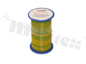 Przewód pojedynczy TLY/LIY; z wielodrutową miedzianą żyłą; żółto-zielony; przekrój 0.12mm2; AWG 26; 300V; -40+105 st.C; 50m.