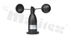Wind speed sensor WM-RK100-01; Range: 0-60m/s; Supply voltage: 12-24V; Output: 0-5V; Main material: aluminum; Ingress protection: IP65; Cable lenght: 1500mm