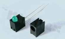 Podstawka pod diodę LED; kątowa; średnica LED 3.0mm; czarna