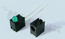 Spacer sleeve for 3.0mm LED; right angle; black