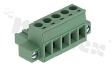 Listwa zaciskowa rozłączalna; w rastrze 5.08mm; 5-torowa; żeńska; na przewód 2.50mm2(28-12AWG); kierunek wtykania równoległy do osi przewodu; z zaczepem śrubowym; styki z fosforobrązu; mosiężna klatka przewodu; UL 300V/20A TUV:320V/20A