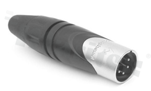 Wtyk XLR; męski;prosty; 4 pinowy; na przewód; lutowany