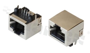 Gniazdo RJ45; 8-stykowe; montaż: THT; kątowe; ekranowane; gabaryt 8; grubość pokrycia 6u" Au