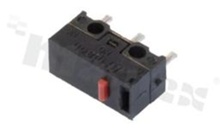 Sub-miniaturowy mikroprzełącznik przyciskiem; montaż: THT; 1A/250V AC.