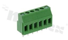 PCB terminal block; pitch 5.08mm; 6-ways; vertical; wire range 0.5-2.5mm2 (AWG 26-12); with screws for a cross screwdriver; brass cage; green color; UL 300V/20A, TUV 250V/20A