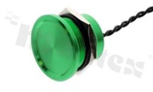 Przełącznik piezo; monostabilny; 22mm; na przewód; zielona; aluminium; IP65.