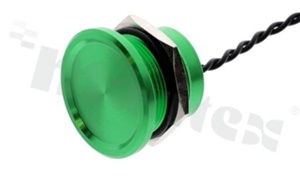 Piezoelectric switch; monostable; 22mm; cable; green; aluminium; IP65.