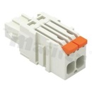 Listwa zaciskowa do PCB; gniazdo; na przewód 0,14 - 1,5 mm2(26-14AWG); raster 3.5 mm; 2-torowa.; Push-in CAGE CLAMP®; szary;300V/10A