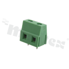 PCB terminal block; pitch 7.50mm; 2-ways; vertical; wire range 2.5mm2 (AWG 22-12); with screws for a flat screwdriver; brass cage; green color; UL 300V/10A