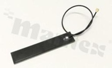 Antenna; rectangular; Wi-Fi/Bluetooth/ISM; 2400-2483MHz; 2.0dBi; VSWR<2.5; linear; omni-directional; 0.15m; IPEX; adhesive; 66x13mm; black