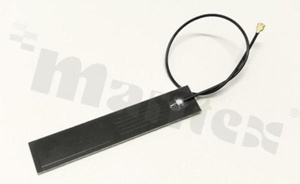 Antenna; rectangular; Wi-Fi/Bluetooth/ISM; 2400-2483MHz; 2.0dBi; VSWR<2.5; linear; omni-directional; 0.15m; IPEX; adhesive; 66x13mm; black
