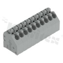 Listwa zaciskowa do PCB; w rastrze 3.50mm; 10-torowa; skośne wejście przewodu; na przewód 0.20-1.50mm2 (24-16 AWG); ze stykiem sprężynowym; szara; UL: 300V/5A