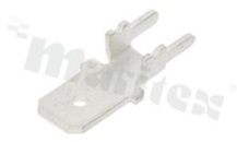 Konektor płaski; męski; 6.3mm; 0.8mm; do PCB; mosiężny; cynowany
