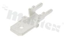 Flat connector; male; 6.3mm; 0.8mm; for PCB; brass