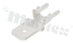 Flat connector; male; 6.3mm; 0.8mm; for PCB; brass