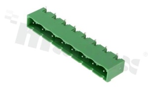 Listwa zaciskowa rozłączalna; w rastrze 7.50mm; 8-torowa; męska; kątowa; zabudowana; UL 300V/15A; TUV:400V/20A