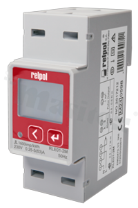 Licznik energii elektrycznej na szynę din; 2 przewodowy; cyfrowy jednofazowy; częstotliwość 50/60 Hz; IP51/IP20; 230V