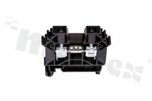 Installation terminal block; 1-level; 2-contacts; for wire 0,5-6,0mm2; screw terminal; black; Din rail; 1000V/41A