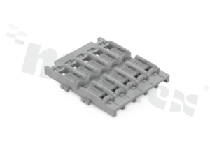 Adapter; montażowy; 5-torowy; do przelotowej złączki instalacyjnej z dźwignią; ze stopką zatrzaskową; szary