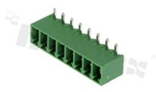 Listwa zaciskowa rozłączalna; w rastrze 3.81mm; 8-torowa; męska; kątowa; zabudowana; UL 300V/8A; TUV:250V/7A