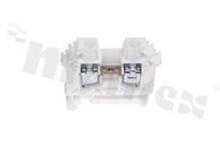 Installation terminal block; 1-level; 2-contacts; for wire 0,5-6,0mm2; screw terminal; white; Din rail; 1000V/41A