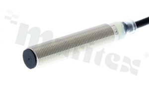 Proximity sensor; inductive; material: nickel-brass; length: 70mm; thread: M12; shielded; sensing distance: 4mm; power supply: 10-30V DC; PNP-NO; cable: 2m