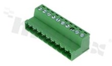 Pluggable terminal block; 5.00mm pitch; 10-ways; male; for wire 2.50mm2(28-12AWG); wire insertion direction same as plug-in direction; copper contacts; brass cage; UL 300V/15A  TUV 320V/20V
