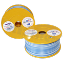 Single wire LGY/H05V-K; with copper multi-strand; blue/white; cross section 1.00mm2; AWG 17; 500V; -40+105 deg.C; 100m.