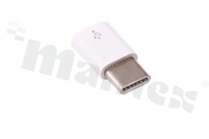 Adapter USB; micro-USB B żeński - USB-C męski; kolor: biały; zastosowanie: zasilanie Raspberry Pi 4 z zasilacza micro-USB