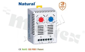 Termostat; typowo zamknięty; 16A dla 250VAC; na szynę DIN; IP20; -45+80 st.C; 67x50x46mm